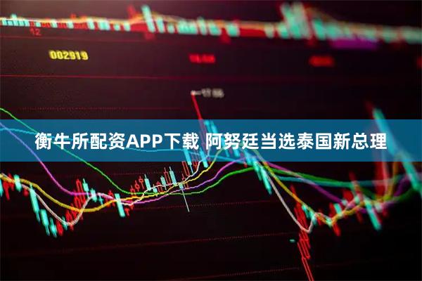 衡牛所配资APP下载 阿努廷当选泰国新总理